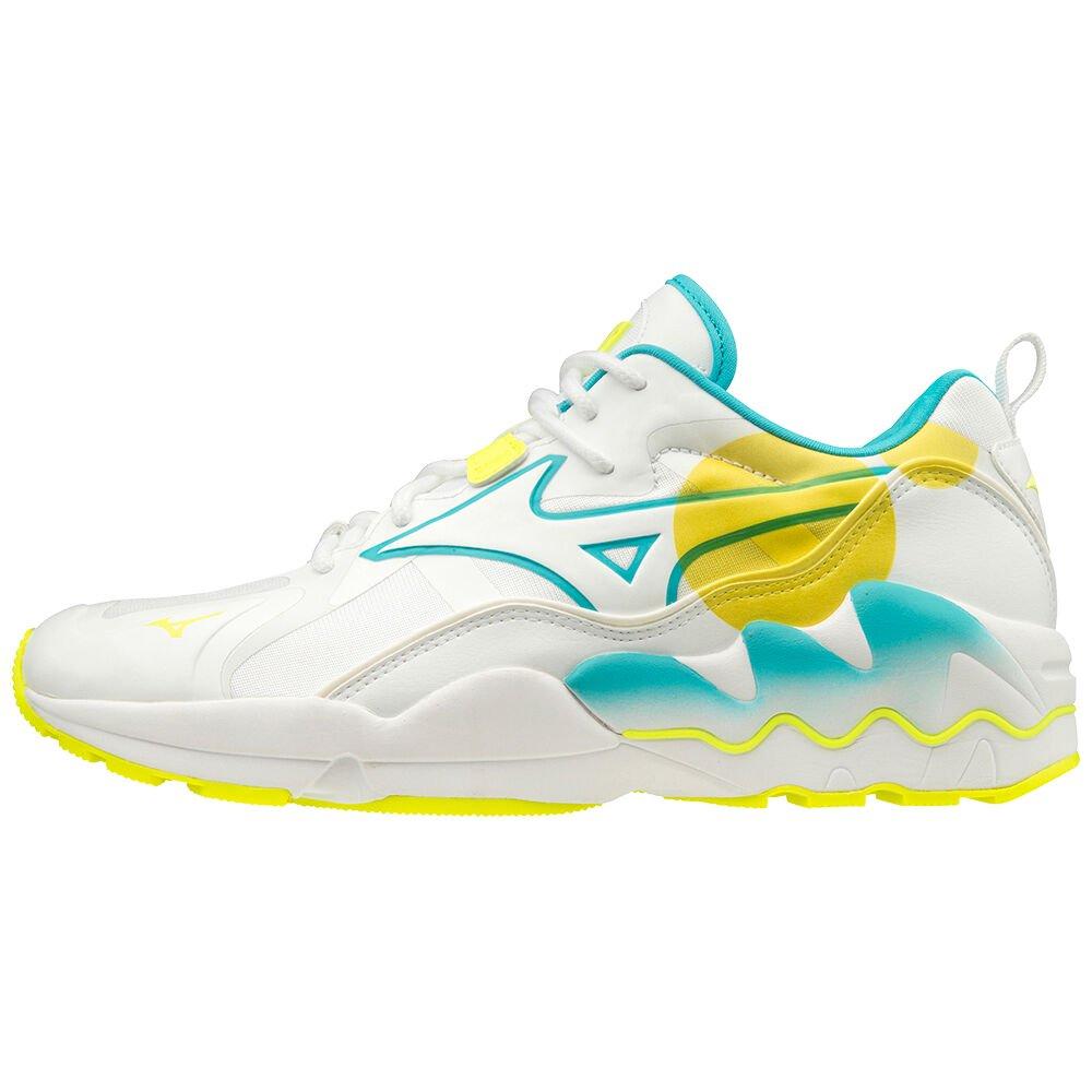 Mizuno Men's Sneakers Wave Rider 1 Shape of Time RB-Line White/Yellow - QJOIZRC-45